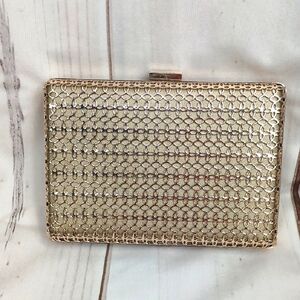 Madison West Elegant Gold Clutch Evening Bag Purse Clutch Prom Bag